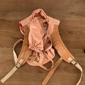 Sakura Bloom Onbuhimo carrier in Sedona color, butterscotch straps, gold rings